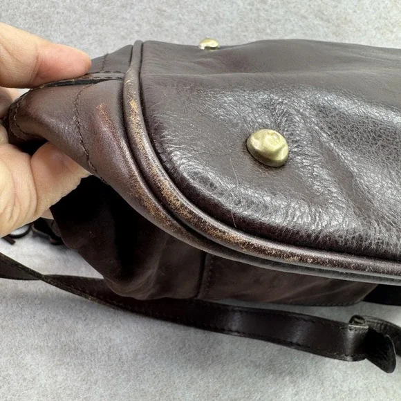 Patricia Nash Bag Womens Medium Dark Brown Suede Bucket Drawstring Fringe - Picture 9 of 16